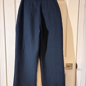 Abercrombie & Fitch Dark Blue Tailor Wide Striped Pants